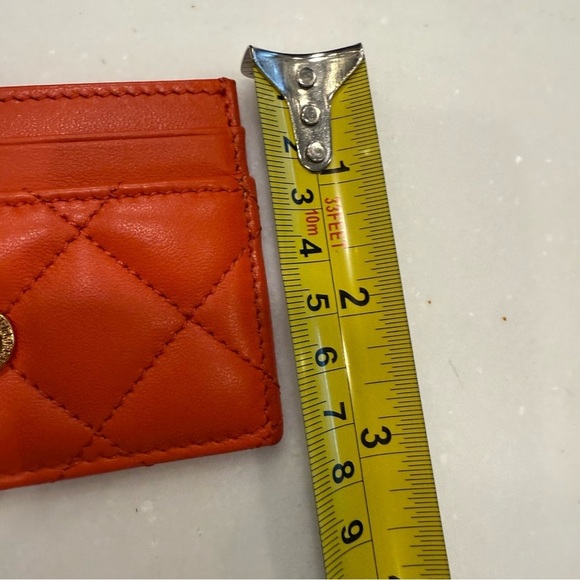 VERSACE Orange Quilted 100% Leather Card Case BRAND NEW - Picture 8 of 10